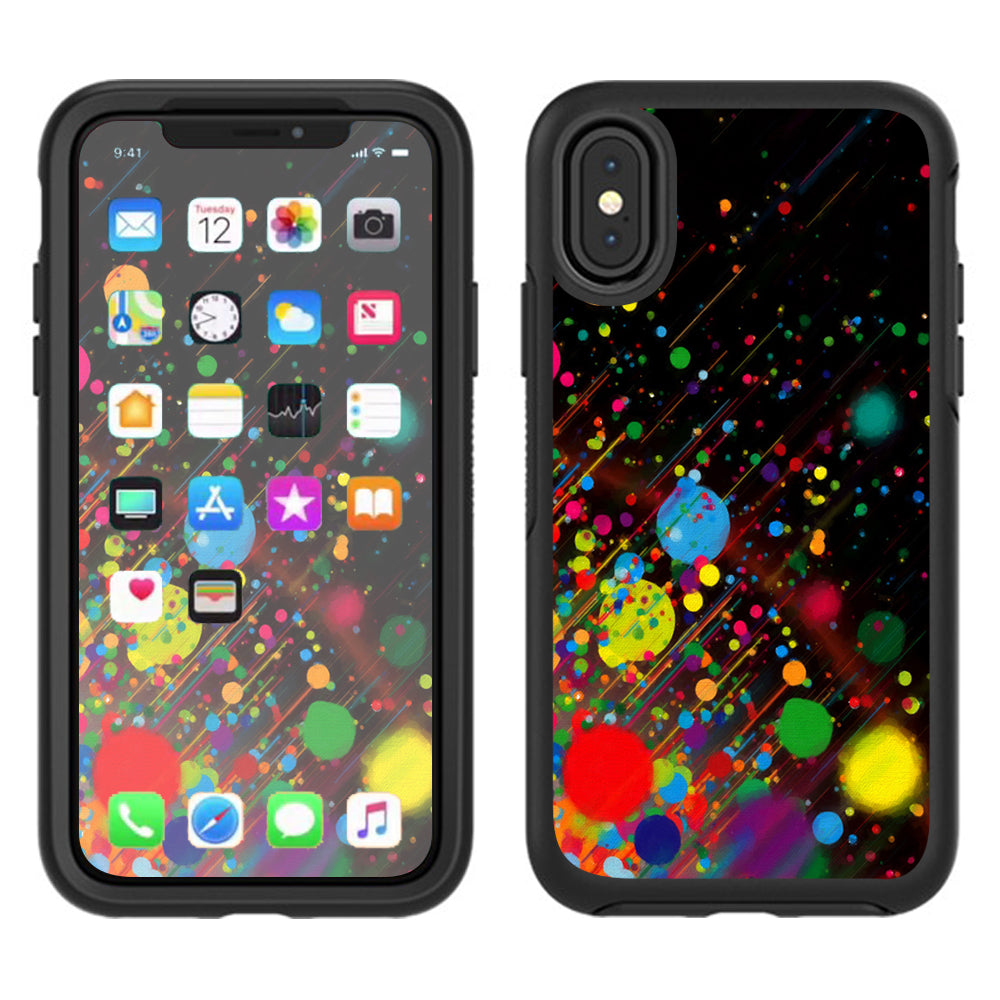  Colorful Paint Splatter  Otterbox Defender Apple iPhone X Skin