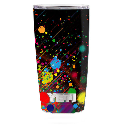  Colorful Paint Splatter Yeti 20oz Rambler Tumbler Skin