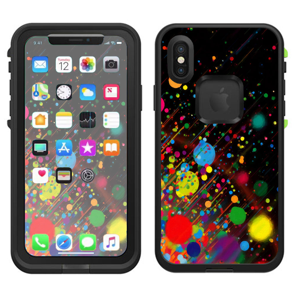  Colorful Paint Splatter  Lifeproof Fre Case iPhone X Skin