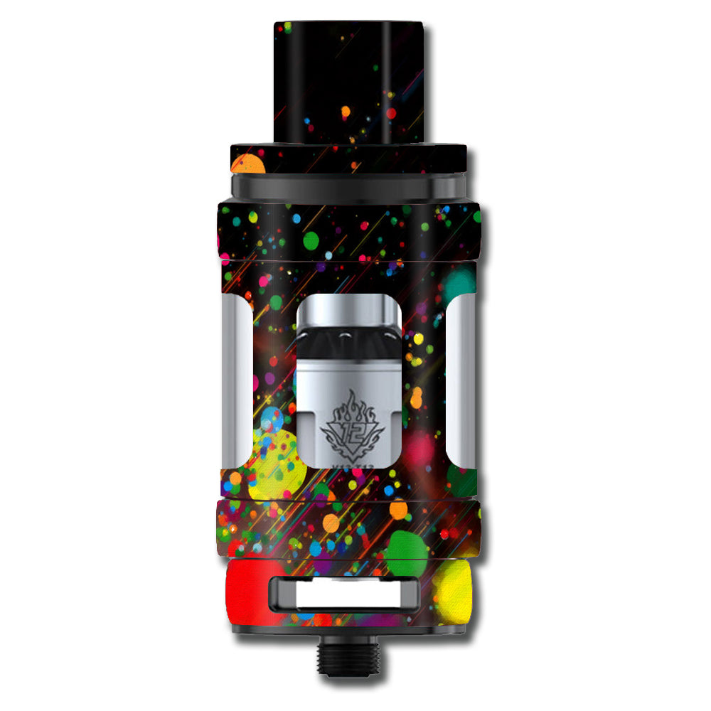  Colorful Paint Splatter Smok TFV12 Tank Skin