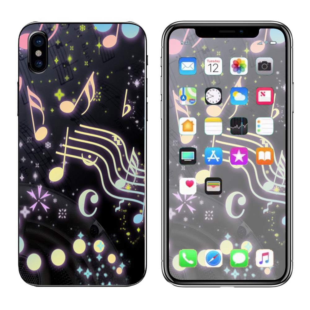 Colorful Music Notes Apple iPhone X Skin