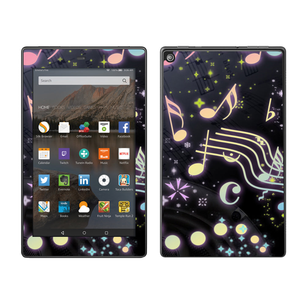  Colorful Music Notes Amazon Fire HD 8 Skin