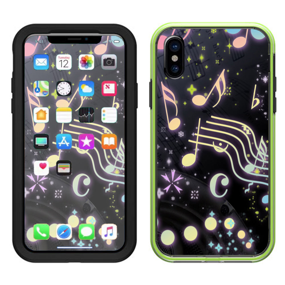  Colorful Music Notes Lifeproof Slam Case iPhone X Skin