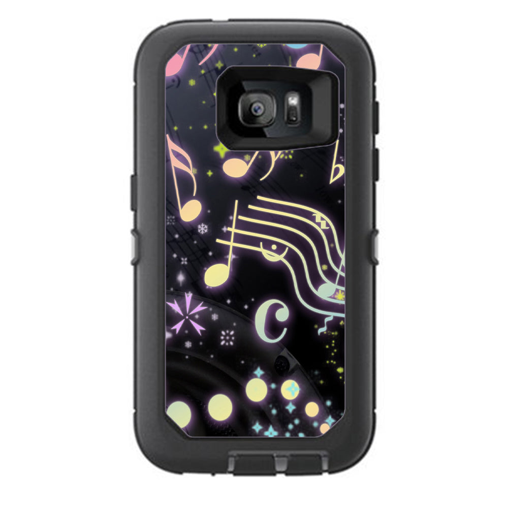  Colorful Music Notes Otterbox Defender Samsung Galaxy S7 Skin