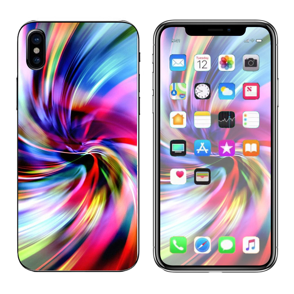  Color Swirls Trippy Apple iPhone X Skin