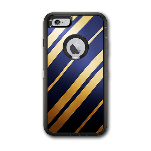  Blue Gold Stripes Otterbox Defender iPhone 6 PLUS Skin