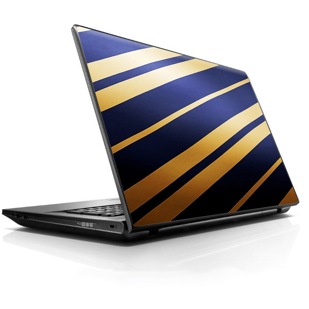  Blue Gold Stripes Universal 13 to 16 inch wide laptop Skin