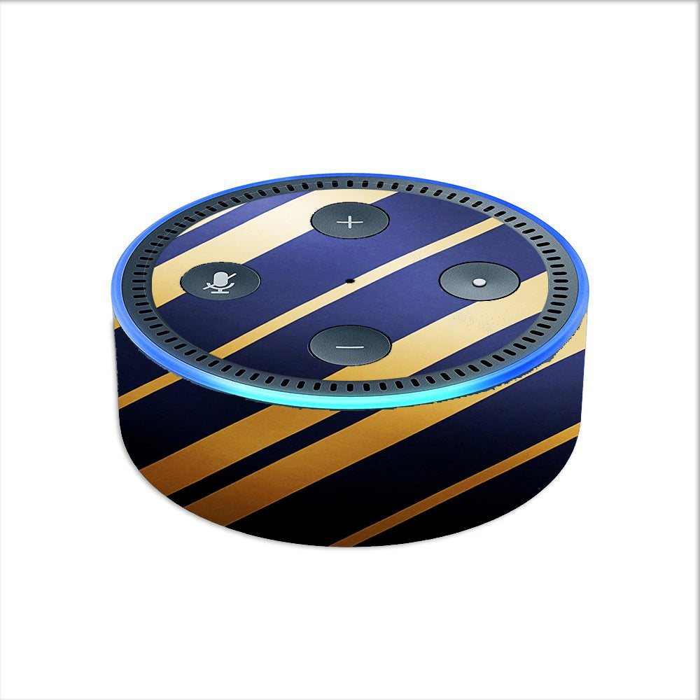  Blue Gold Stripes Amazon Echo Dot 2nd Gen Skin