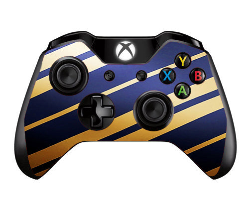  Blue Gold Stripes Microsoft Xbox One Controller Skin