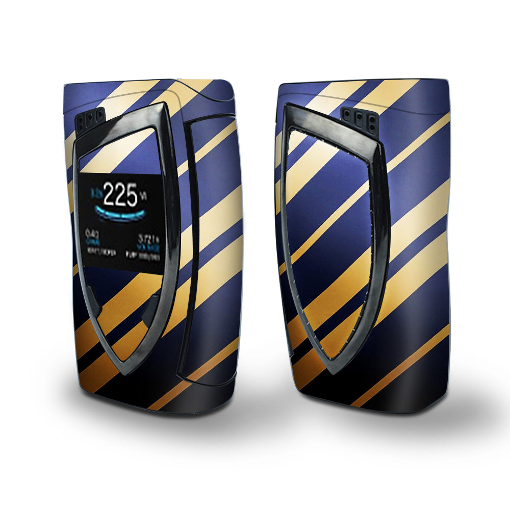 Skin Decal Vinyl Wrap for Smok Devilkin Kit 225w Vape (includes TFV12 Prince Tank Skins) skins cover/ blue gold stripes