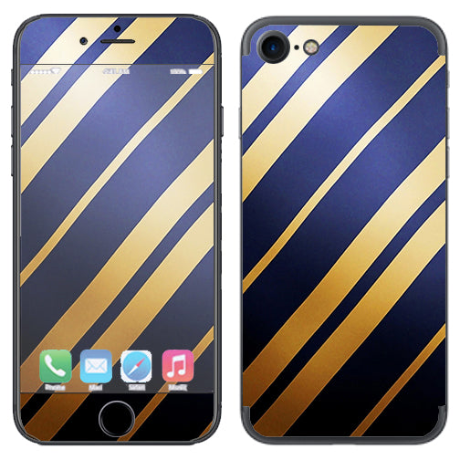  Blue Gold Stripes Apple iPhone 7 or iPhone 8 Skin