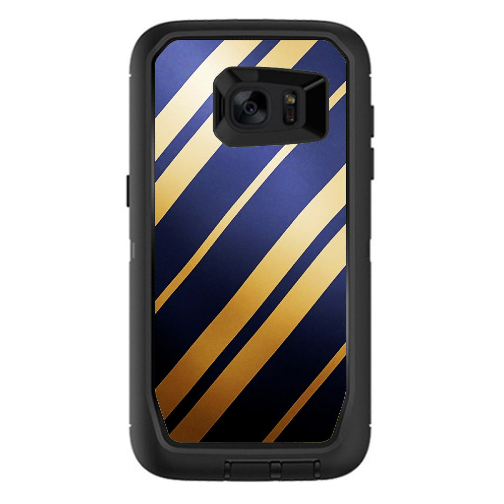  Blue Gold Stripes Otterbox Defender Samsung Galaxy S7 Edge Skin
