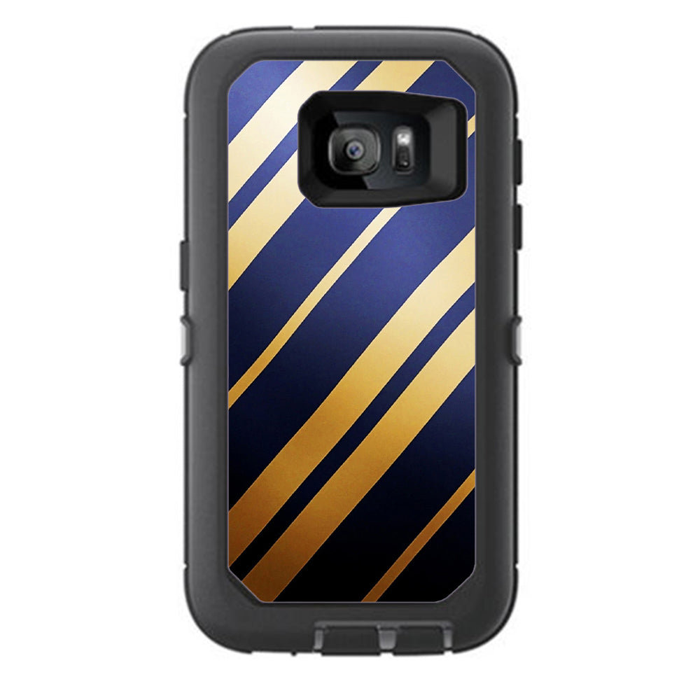  Blue Gold Stripes Otterbox Defender Samsung Galaxy S7 Skin