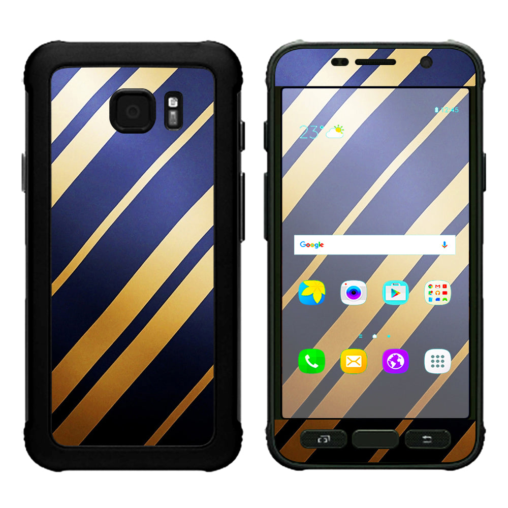  Blue Gold Stripes Samsung Galaxy S7 Active Skin