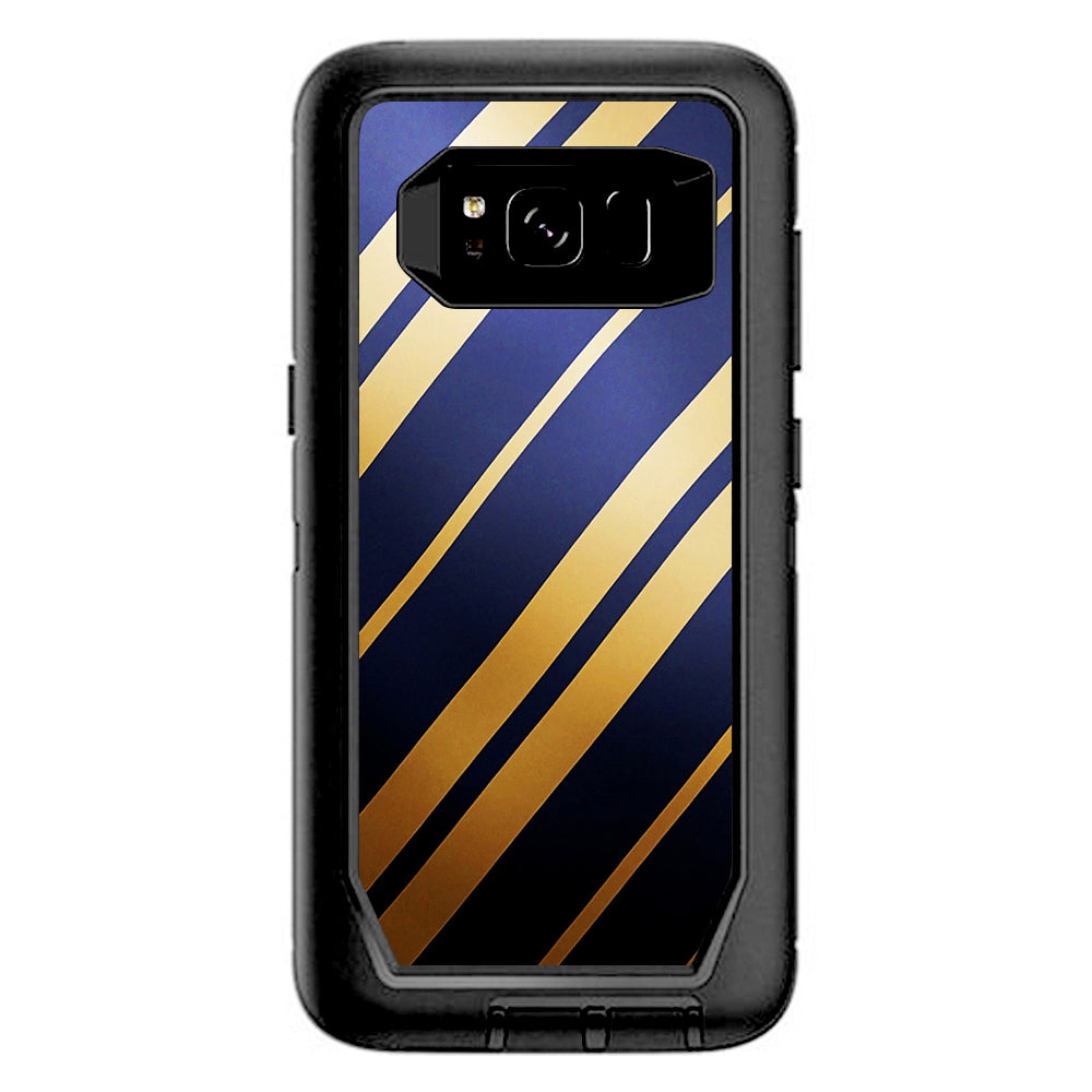  Blue Gold Stripes Otterbox Defender Samsung Galaxy S8 Skin