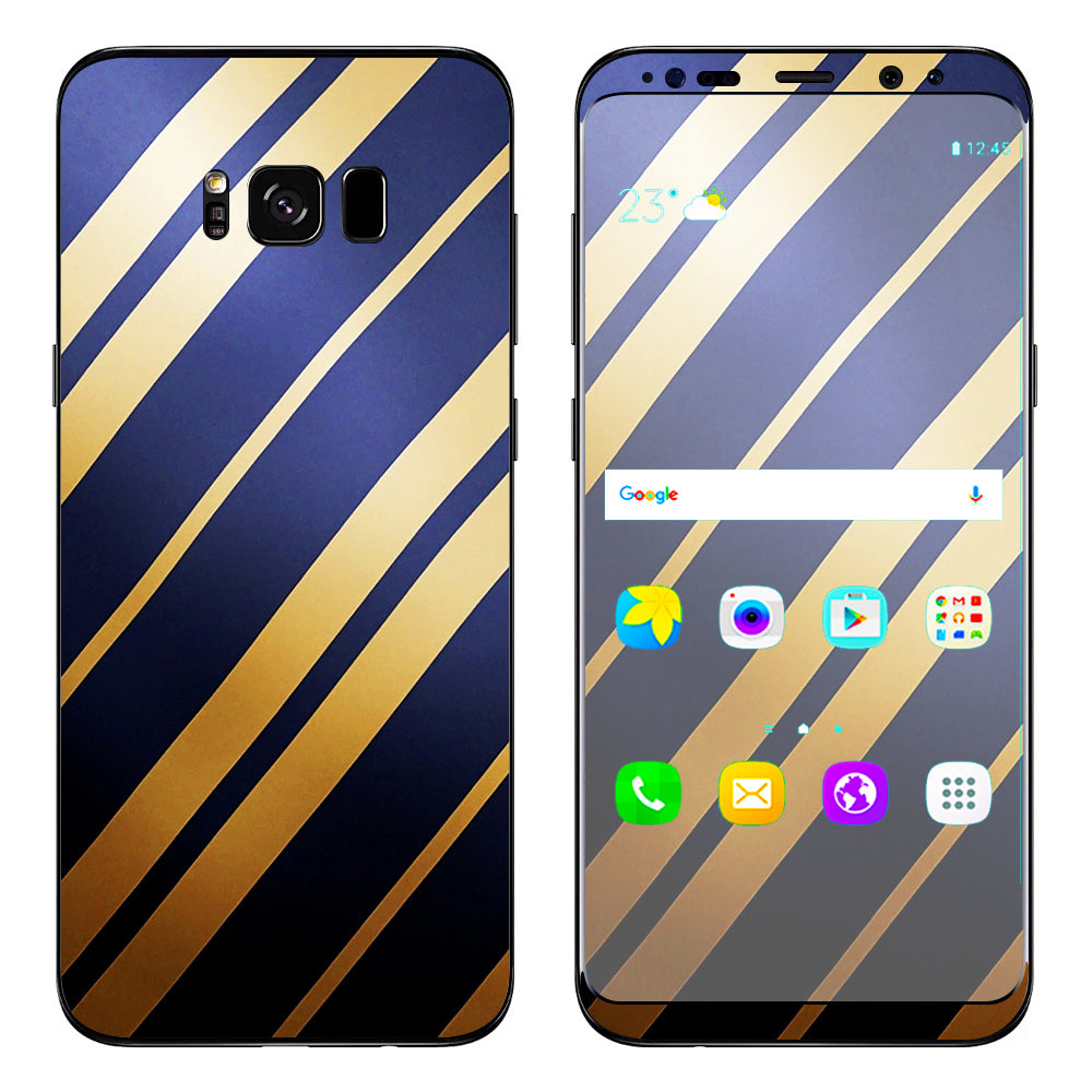  Blue Gold Stripes Samsung Galaxy S8 Skin