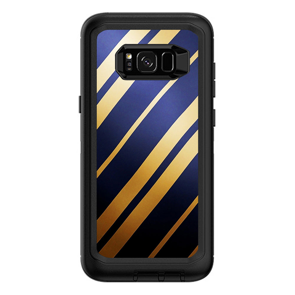  Blue Gold Stripes Otterbox Defender Samsung Galaxy S8 Plus Skin