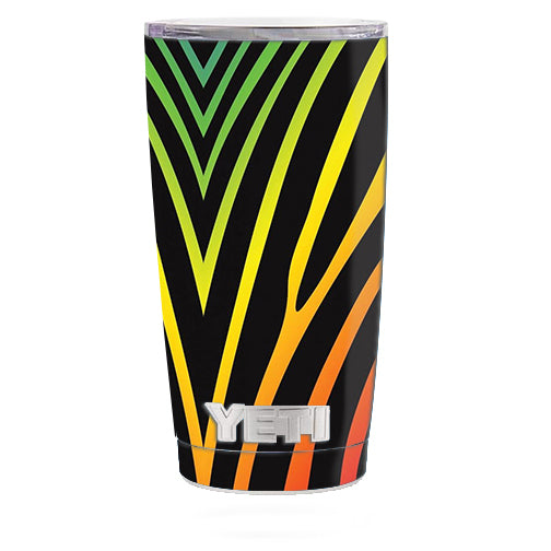   Zebra Stripe Rainbow Yeti 20oz Rambler Tumbler Skin