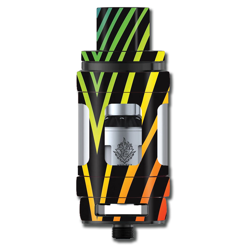   Zebra Stripe Rainbow Smok TFV12 Tank Skin