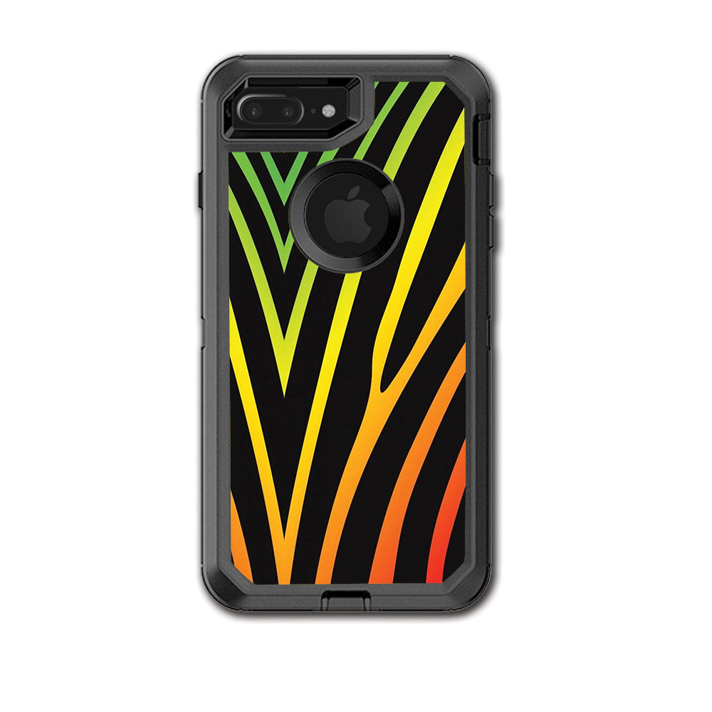   Zebra Stripe Rainbow Otterbox Defender iPhone 7+ Plus or iPhone 8+ Plus Skin