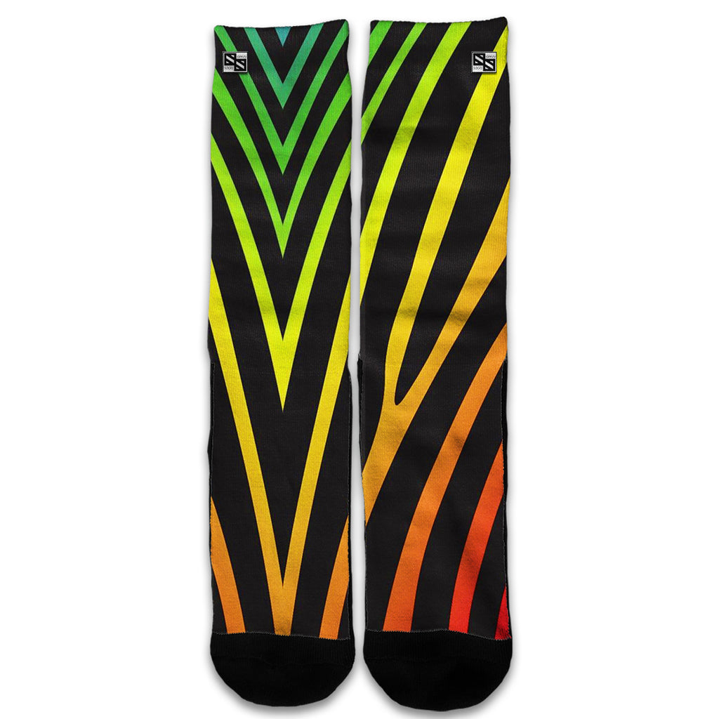   Zebra Stripe Rainbow Universal Socks