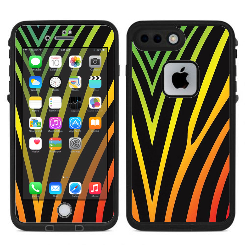   Zebra Stripe Rainbow Lifeproof Fre iPhone 7 Plus or iPhone 8 Plus Skin