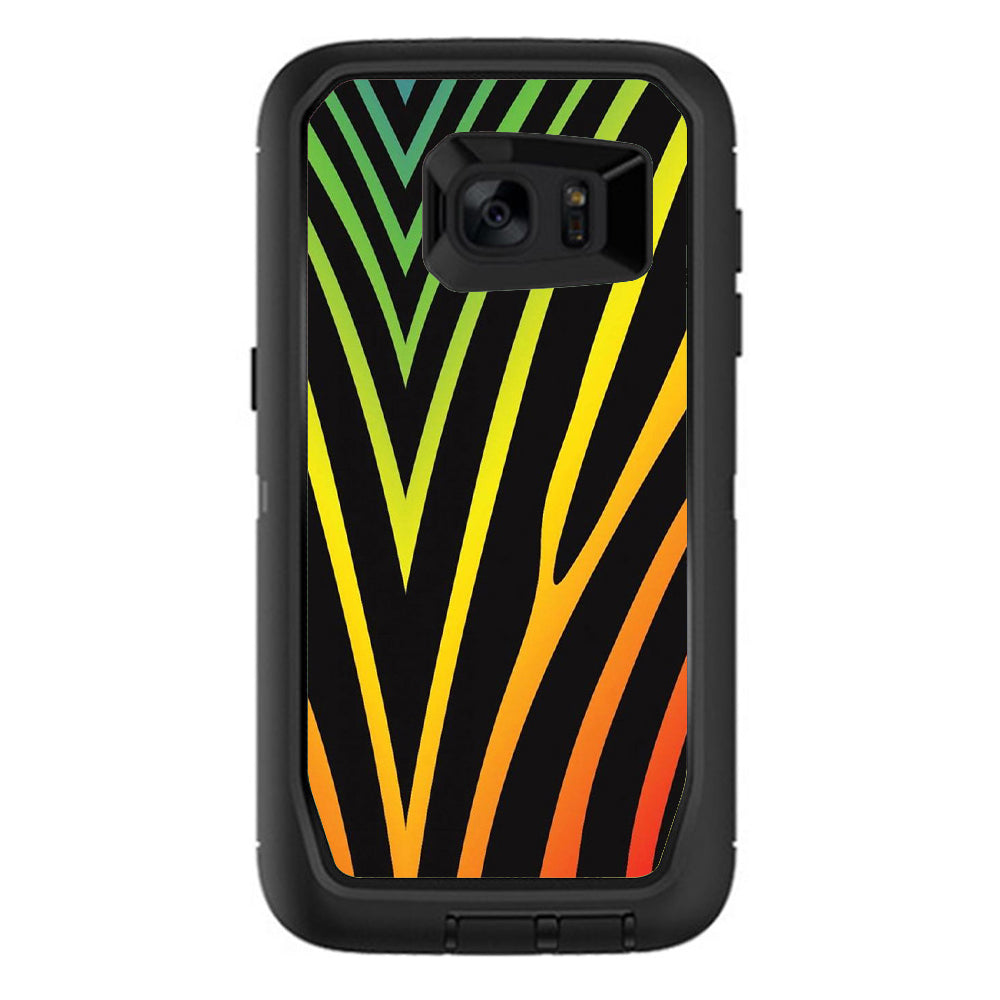   Zebra Stripe Rainbow Otterbox Defender Samsung Galaxy S7 Edge Skin