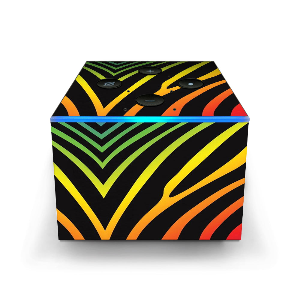   Zebra Stripe Rainbow Amazon Fire TV Cube Skin