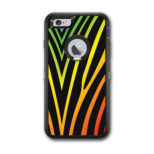   Zebra Stripe Rainbow Otterbox Defender iPhone 6 PLUS Skin