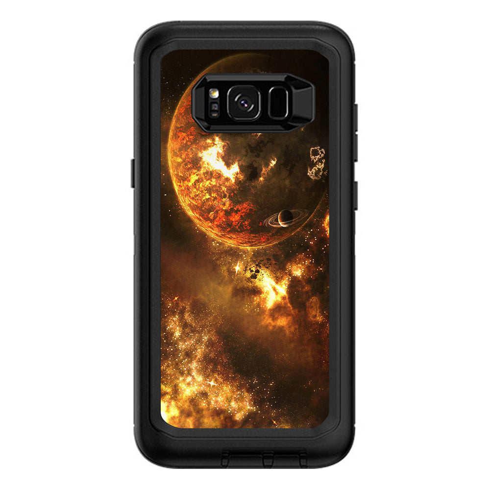  Planets Fire Saturn Rings Otterbox Defender Samsung Galaxy S8 Plus Skin