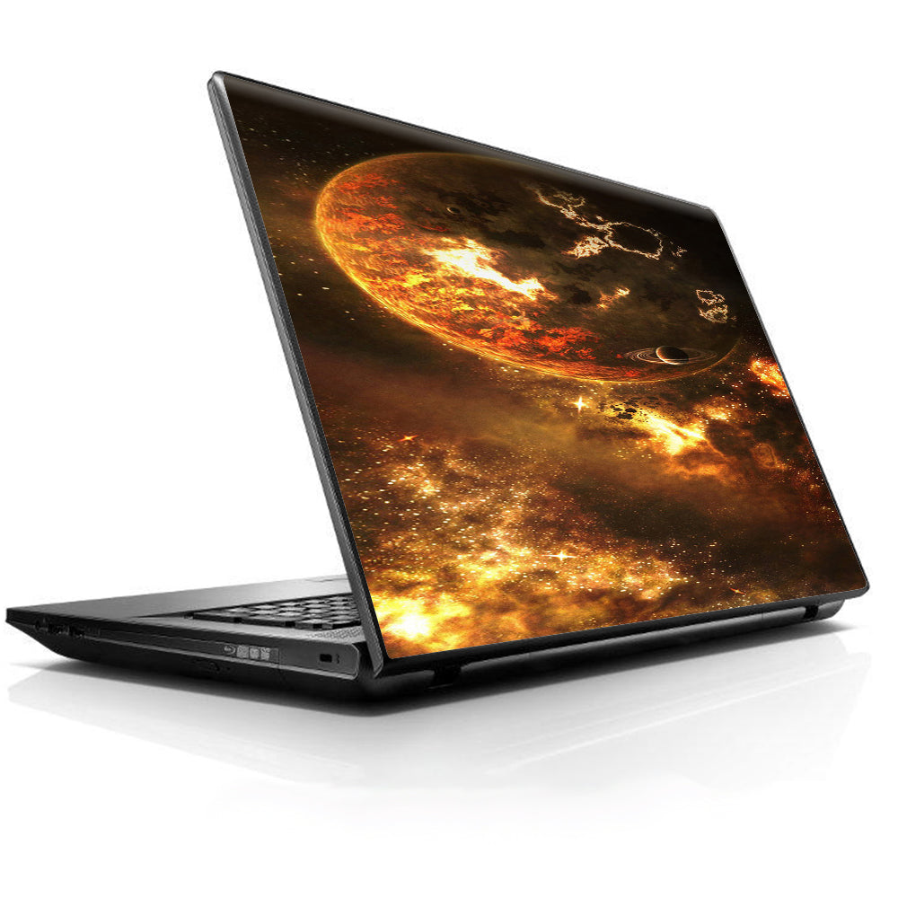  Planets Fire Saturn Rings Universal 13 to 16 inch wide laptop Skin