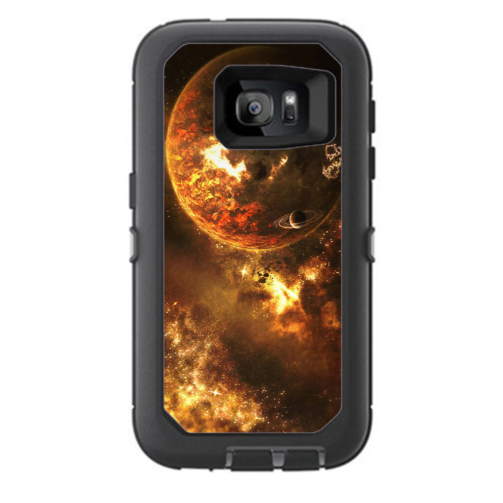  Planets Fire Saturn Rings Otterbox Defender Samsung Galaxy S7 Skin