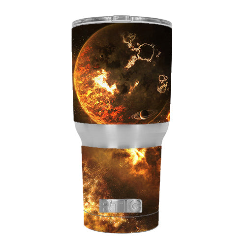 Planets Fire Saturn Rings RTIC 30oz Tumbler Skin