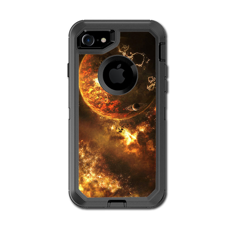  Planets Fire Saturn Rings Otterbox Defender iPhone 7 or iPhone 8 Skin