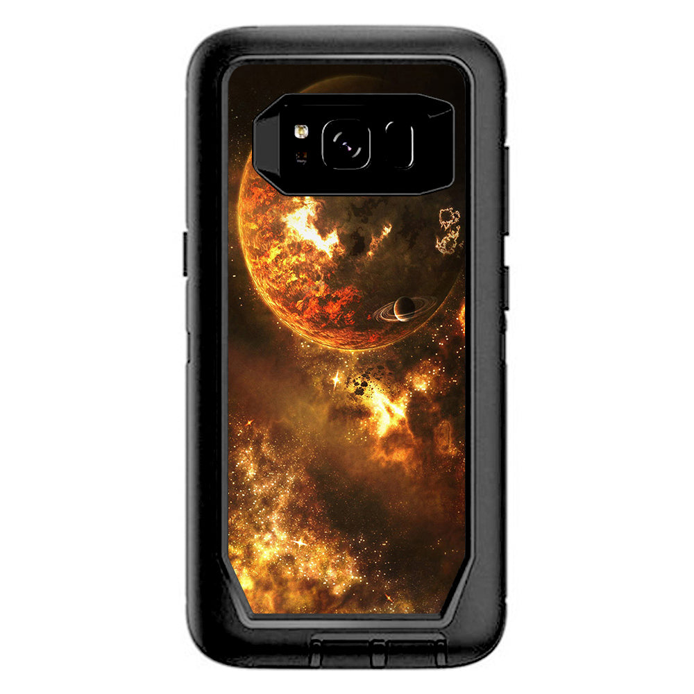 Planets Fire Saturn Rings Otterbox Defender Samsung Galaxy S8 Skin