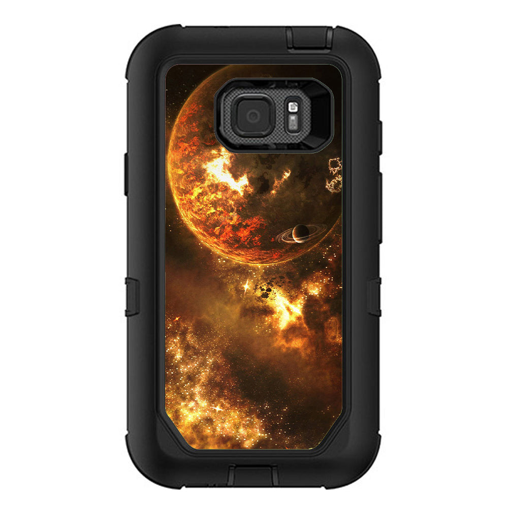  Planets Fire Saturn Rings Otterbox Defender Samsung Galaxy S7 Active Skin