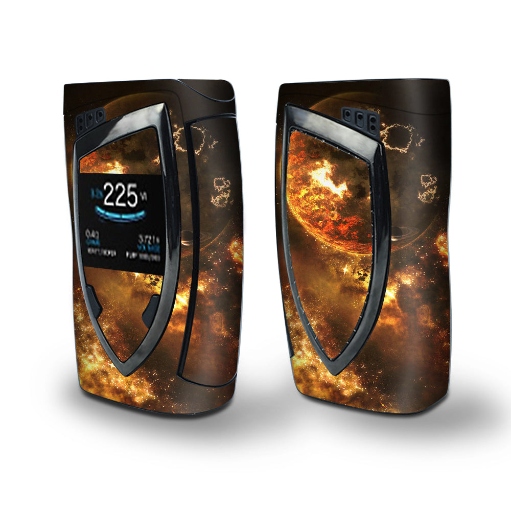 Skin Decal Vinyl Wrap for Smok Devilkin Kit 225w Vape (includes TFV12 Prince Tank Skins) skins cover/ Planets fire Saturn Rings