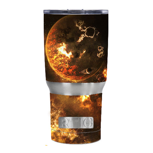  Planets Fire Saturn Rings RTIC 20oz Tumbler Skin