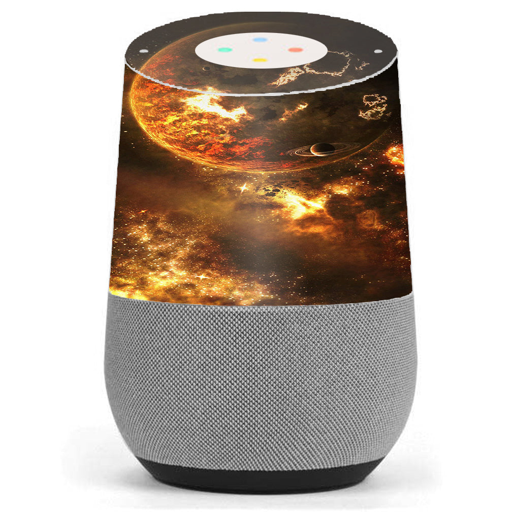  Planets Fire Saturn Rings Google Home Skin