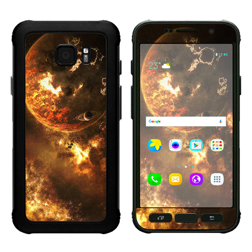  Planets Fire Saturn Rings Samsung Galaxy S7 Active Skin