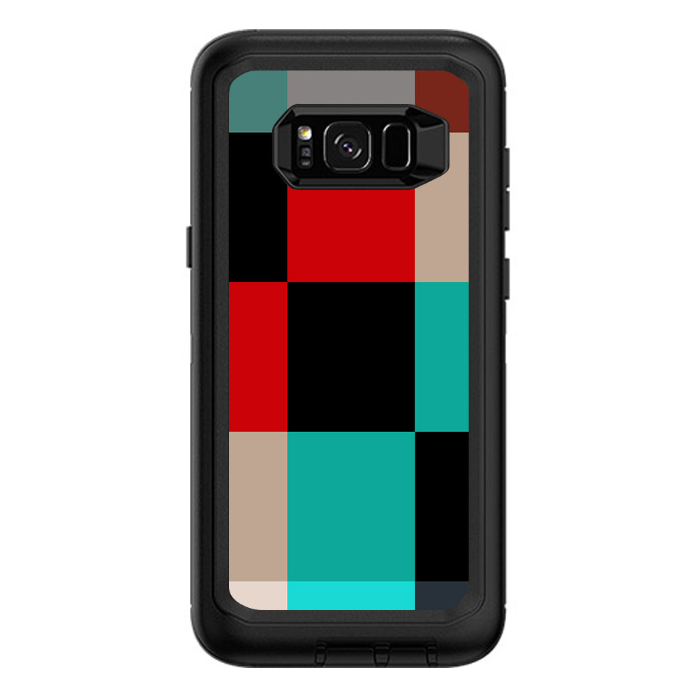  Colorful  Boxes Checkers Otterbox Defender Samsung Galaxy S8 Plus Skin