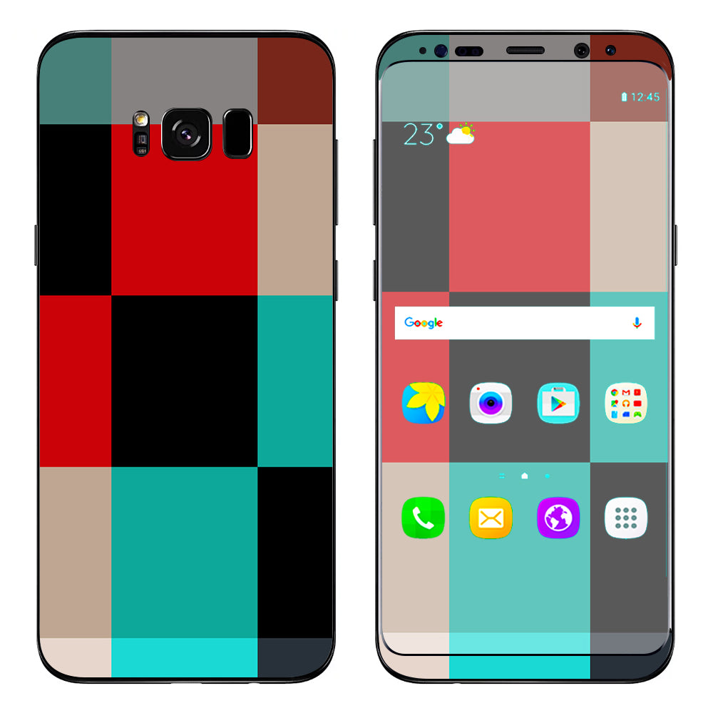  Colorful  Boxes Checkers Samsung Galaxy S8 Skin