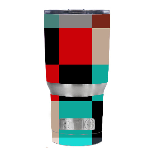  Colorful  Boxes Checkers RTIC 20oz Tumbler Skin
