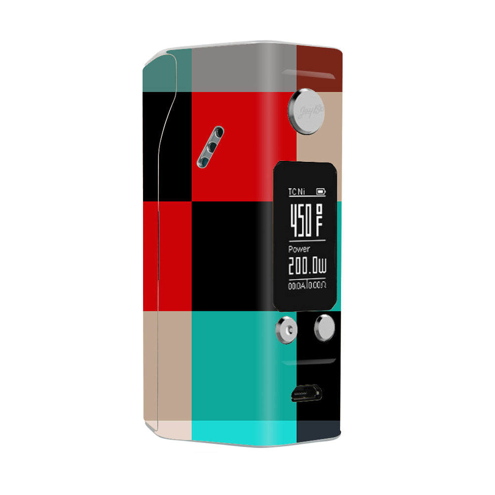  Colorful  Boxes Checkers Wismec Reuleaux RX200S Skin