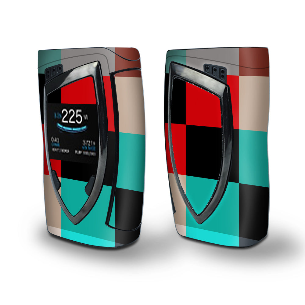 Skin Decal Vinyl Wrap for Smok Devilkin Kit 225w Vape (includes TFV12 Prince Tank Skins) skins cover/ Colorful  Boxes Checkers