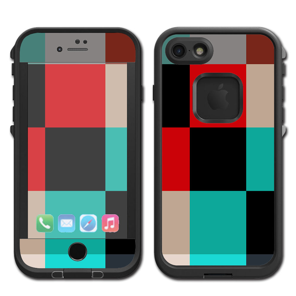  Colorful  Boxes Checkers Lifeproof Fre iPhone 7 or iPhone 8 Skin