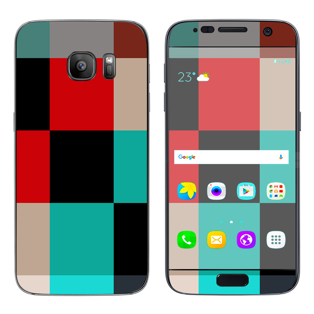  Colorful  Boxes Checkers Samsung Galaxy S7 Skin