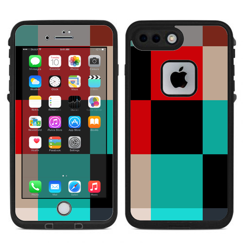  Colorful  Boxes Checkers Lifeproof Fre iPhone 7 Plus or iPhone 8 Plus Skin