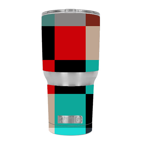  Colorful  Boxes Checkers RTIC 30oz Tumbler Skin