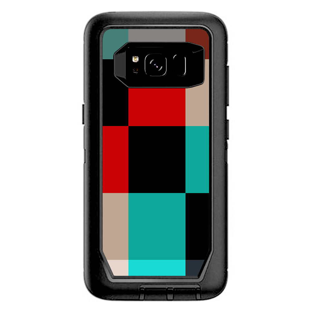  Colorful  Boxes Checkers Otterbox Defender Samsung Galaxy S8 Skin